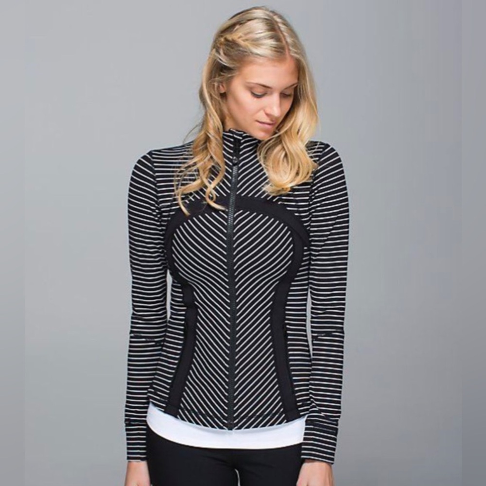 Size 4 Lululemon Define Jacket Black and White Striped $128 retail